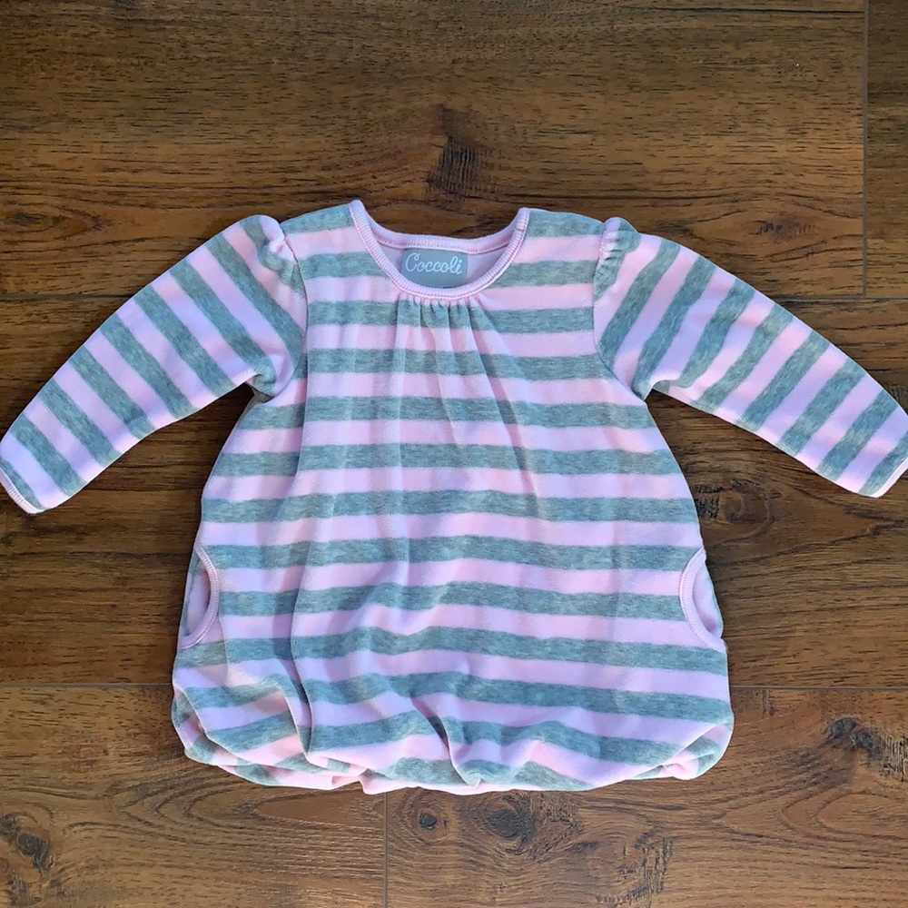 Coccoli Fleece Striped Bubble Dress